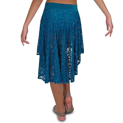 Lace Dance Skirt Youth, Uneven Hem Dance Skirt, Girls High Low Dance Skirt, Choose your Color