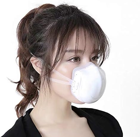 Air purifier Portable [Mask with no fogging glasses] Super comfortable 3D mask USB rechargeable Mask with electric fan Mask type mobile (White, A mask)