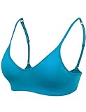 DOUBLDO Womens Stretchy Seamless Strap Bralette with Removable Cups