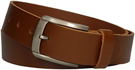 Leather belt made of cowhide leather, 4 cm wide and approx. 0,3 cm thick, genuine leather belt, Made in Germany, shortenable, for men and women #4-0023