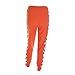 malianna Women Pantalon Femme Side Checkerboard Zipper Orange Trousers Plaid Patchwork Pencil Pants (M)