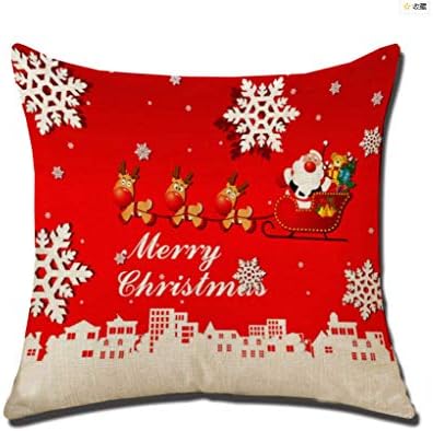 Red Christmas Series Pillowcase Holiday Gift Snowman Pillow Does not Include Pillow