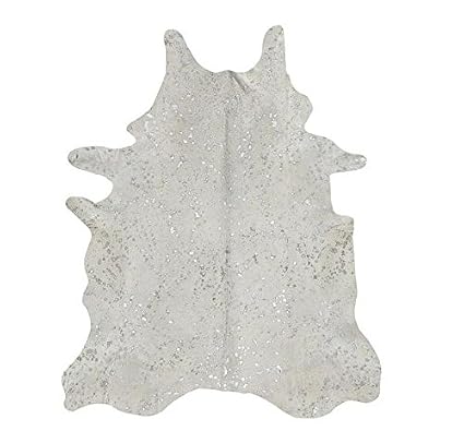 Tappeto In Pelle Di Mucca Lavaggio Acido Metallizzato