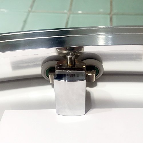 kleankin 35.5"x35.5"x74.75" Aluminum Semi Framed Sliding Glass Door Corner Shower Kit - Transparent/Silver - Thumbnail 2