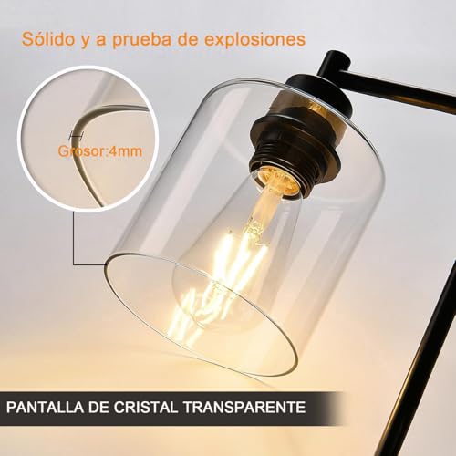 Lámpara de Mesa y Buró táctil, Lámparas de Mesa con 2 Puertos USB (A+C) y 1 Salidas de CA, 3 Niveles de Brillo, Lámpara de Escritorio para Dormitorio (bombilla incluida) (1 piezas)