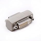 DVI Coupler Female to Female Gender Changer Bulkhead Mount Adapter(Beige Nickel Plated)