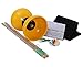 Flight Lander Pro Yellow Chinese Yoyo Diabolo with Wooden Sticks, Net Carrying Bag and Extra String