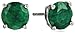 Sterling Silver Round Emerald Earrings
