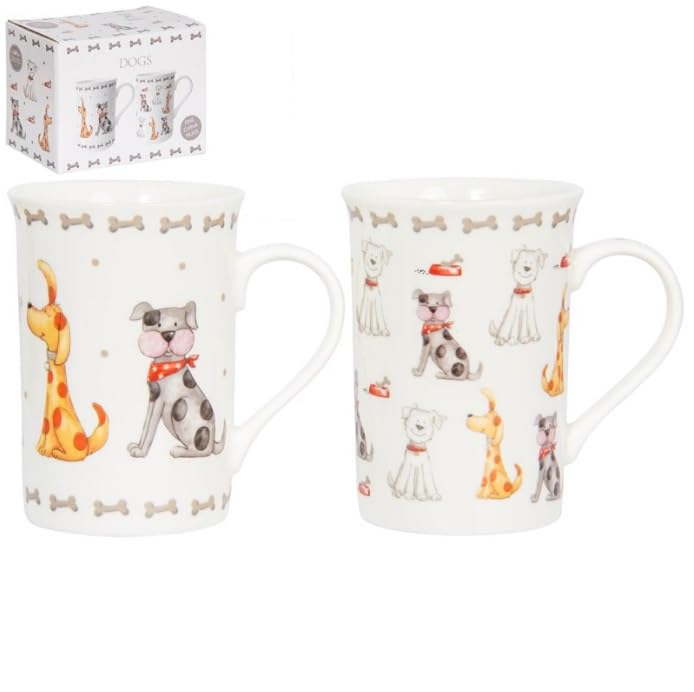 Lesser & Pavey Faithful Friends Dog Mugs Set of 2 | Ceramic Coffee Mugs Set for Home or Work | Premium Design Mugs Set for All Occasions | Lovely Mugs for Tea, Coffee & Hot Drinks — image 1