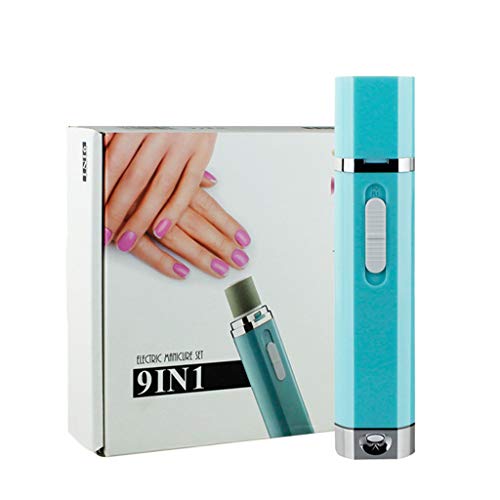 NewKelly Multi-Purpose Machine Polish Remover Tool Kit 9 in 1 Electric Nail Art Pedicure Drill Manicure Nail Art Tool