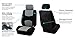 FH Group Three- Row 7 Seater Multifunctional Flat Cloth Car Seat Covers, Airbag Compatible and Split Bench - Fit Most Car, Truck, SUV, or Van Gray/Black