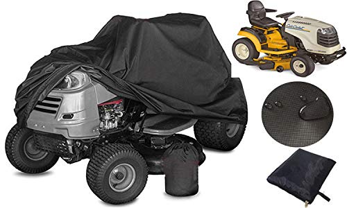 QZY Lawn Tractor Cover Heavy Duty 210D Polyester Tractor Cover Durable Waterproof Universal Fit Drawstring Storage Bag Fits Decks Up to 54 Inches L67xW24xH46 - Thumbnail 6