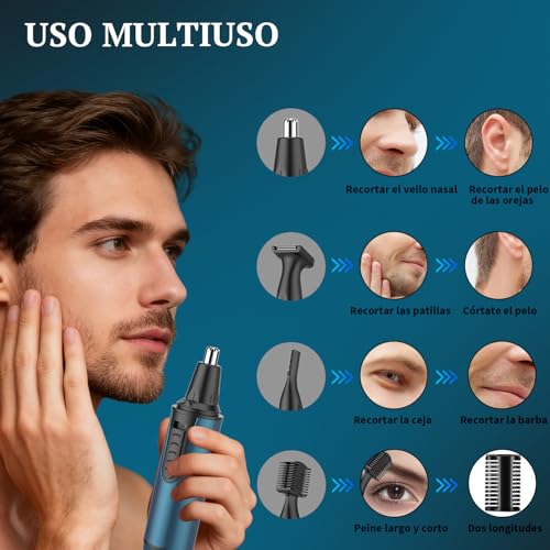 Nose & Ear Hair Clipper, 3 in 1 Professional Hair Trimmer - Nose, Ears, Eyebrows and Facial Hair Remover Painless Waterproof USB Rechargeable for Men and Women
