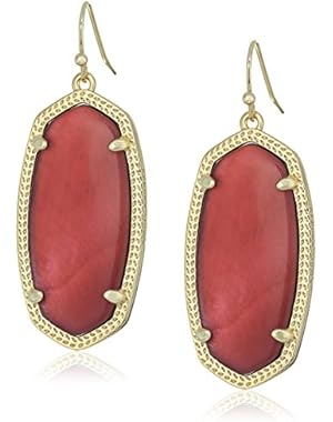 Elle Gold Burgundy Illusion Drop Earrings