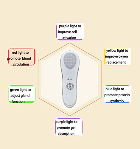 Facial Massager 6 Light Therapy Treatment Facial Beauty Skin Care Photon Therapy Vibration Massager For Whitening, Exfoliating,Pimple Zit Extractor All Skin Care
