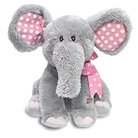 Cuddle Barn | Ellie 12" Elephant Animated Stuffed Animal Plush Toy For Kids | Pink Ears Flappy Movement and Head Sway | Sings "Do Your Ears Hang Low"