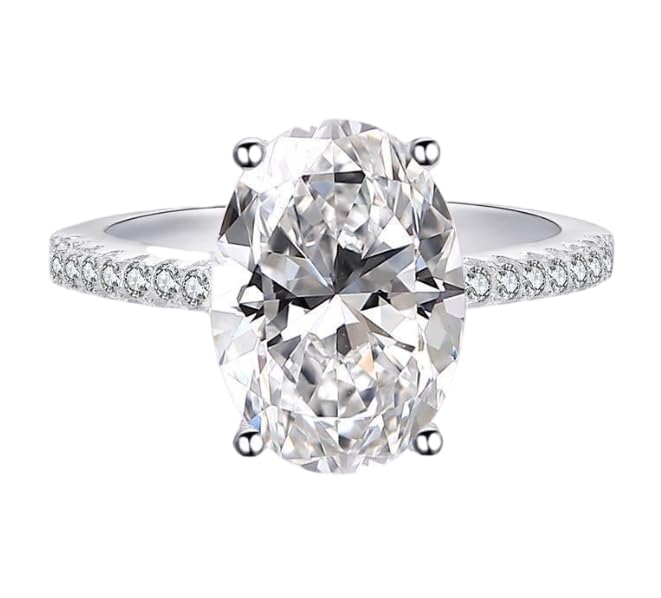 Duan Classic Promise Ring 925 Sterling Silver Oval Cut 3ct AAAAA Zircon Cubic Zirconia Promise Engagement Wedding Band Rings Size 6-10 (US Code 7)