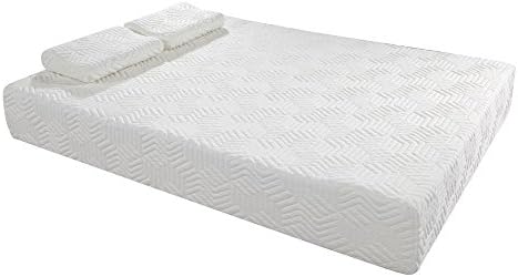 Three Layers Cool Medium Memory Cotton Mattress with 2 Pillows White Queen (12"(3+2+7))