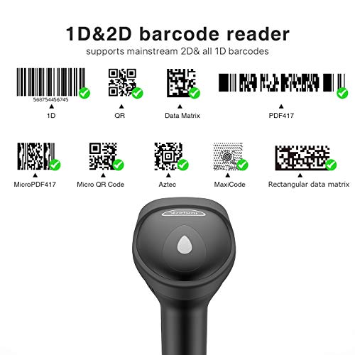 Barcode Scanner, Inateck QR Code Scanner, 2D, Wireless, Bluetooth, Read