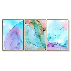 Floating Framed for Living Room Bedroom Abstract for x3 Panels