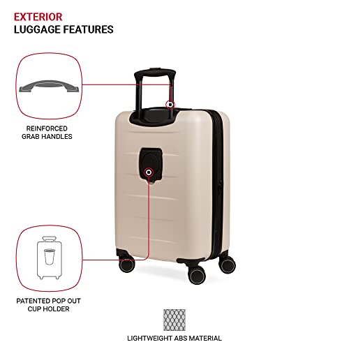 SwissGear 8020 Hardside Expandable Luggage with Spinner Wheels, Cream