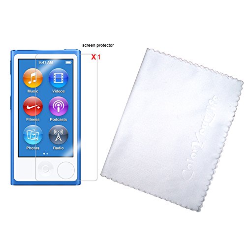 ColorYourLife iPod Nano Silicone Cases Skins Covers for New iPod Nano 8th Generation 7th Generation with 1 Screen Protector and Cleaning Wipe (Light Blue)