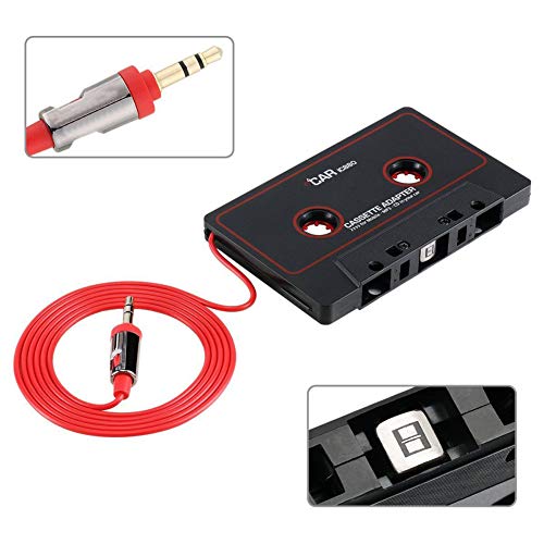 HsgbvictS Travel Cassette Adapter Car Electrical Appliances Adapter Retro Music Converter MP3 Smartphones Travel Cassette Adapter Tape for Cars - Black