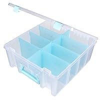 Artbin Super Satchel Double Deep, Clear & Aqua, 1 Pack