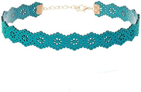 Floral Suede Choker (Teal)