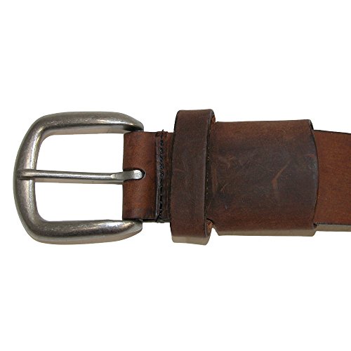 Boston Leather Men's Big & Tall Aged Bark Chieftain Leather Hidden Stretch Belt