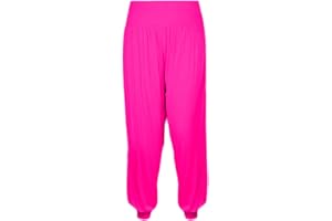 GUM & BERRIES Girls Harem Pants Ali Baba Trousers Loose Casual Baggy Pant Dance Elastic Yoga Leggings Neon Flared Fancy Relaxed High Waist