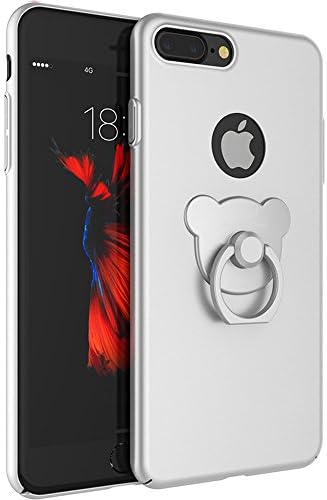 iPhone 7 Plus case,Niubity Bear Ring Series PC bumper case 360 Degree Rotation bracket for Apple iPhone 7 Plus 2016 (Silver)