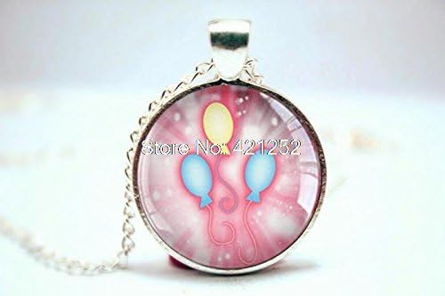 Pretty Lee 2015 Fashion Mlp Cutiemark Pendant Pinkiepie Baloons Glass Photo Cabochon Necklace Christmas gift