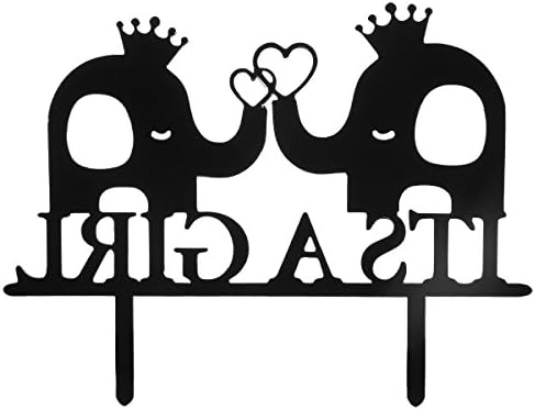 Grinde NO Personalized First Birthday Cake Topper Kid's Party Cake Decoration It's A Girl Black