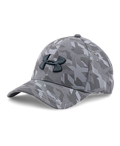 Under Armour Men's Printed Blitzing Stretch Fit Cap, Steel (035), Medium/Large
