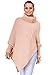 WozWoz Women's Polo Neck Knit Poncho Cape Jumper Fall Long Sleeve