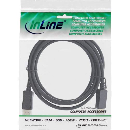 InLine 17202P DisplayPort 1.4 Cable 8K4K Black Gold-Plated Contacts 2 m, (2M) EU - Image 3