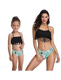 Traje de baño de dos piezas para madre e hija con diseño floral