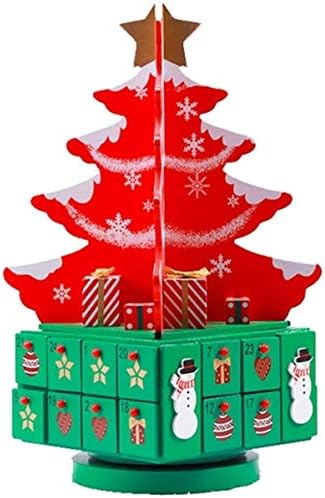 クリスマスツリー 中古 アドベントカレンダークリスマスツリー子供の24オープニング引き出しカウントダウンへのクリスマス Color Red 19cm 19 Size 40