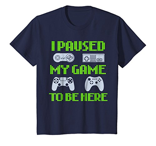Kids I Paused My Game To Be Here Funny Video Gamer T-Shirt 12 Navy