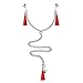 lovetoy Nipple Clamp Nipple Toy Nipple Clamps with Peacock Feather Trim Nipples Clamps Adjustable Breast Labia Clips Clit Clamp (Three clip) (one size)