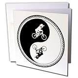 3dRose BMX yin yang 2 on transparent - Greeting