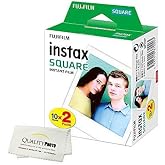 Fujifilm Instax Square Instant Film - 20 Exposures - for use with The Fujifilm instax Square Instant Camera + Quality Photo Microfiber Cloth