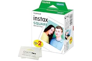 Fujifilm Instax Square Instant Film - 20 Exposures - for use with The Fujifilm instax Square Instant Camera + Quality Photo Microfiber Cloth