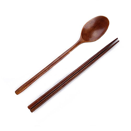 Ecloud Shop Woden spoon chopsticks sets Korean dinnerware combinations 2pcs - Thumbnail 2