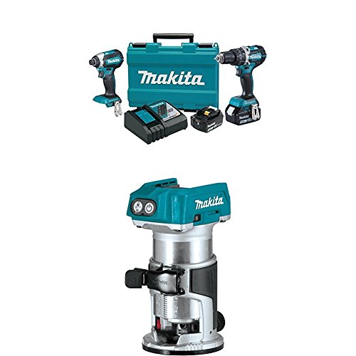 Makita XT269M 18V LXT Lithium-Ion Brushless Cordless 2-Pc. Combo Kit (4.0Ah) with XTR01Z 18V LXT Lithium-Ion Brushless Cordless Compact Router