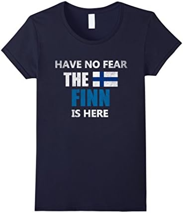Women's Finland Finnish Pride Funny Flag T-Shirt Have No Fear..Shirt Large Navy
