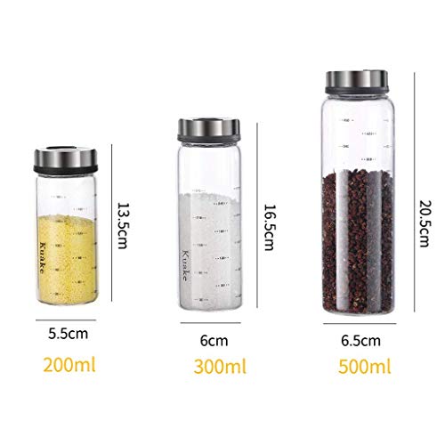 XYSQWZ Dressing & Gewürzspender Gewürzbehälter Gewürzbox Gewürz Cruet Flasche Gewürzglas Glasvorratsglas Mit… – Bild 5