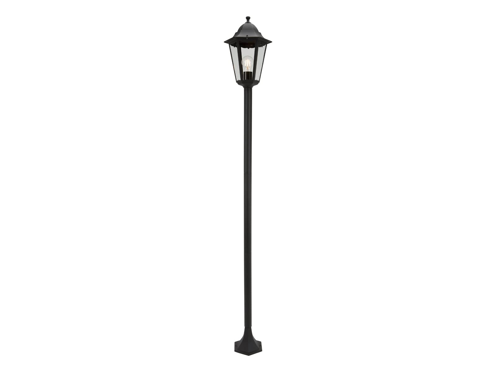 Smartwares Classic Lantern Outdoor Garden Post, 170 cm, Aluminium & Glass, IP44 Black