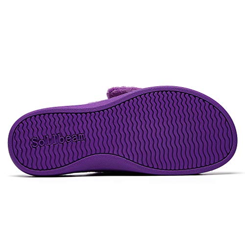 SOLLBEAM Fuzzy House Slippers With Arch Support Orthotic Heel Cup